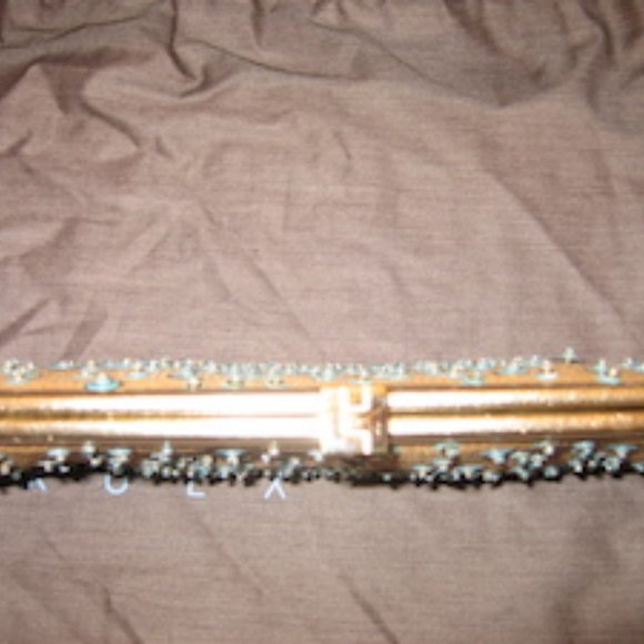 LAMBERSTON TRUEX-TAN FABRIC CLUTCH WITH PINK SEQUI - Picture 3 of 6